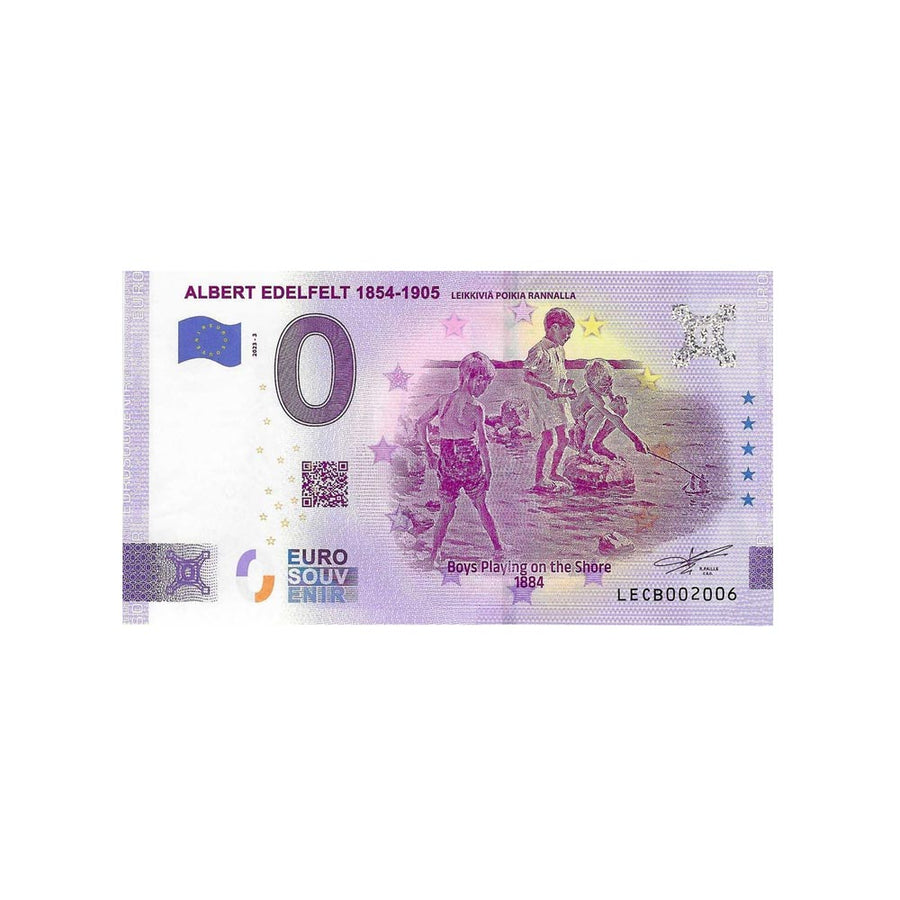Billet souvenir de zéro euro - Albert Edelfelt 1854-1905 - Finlande - 2023