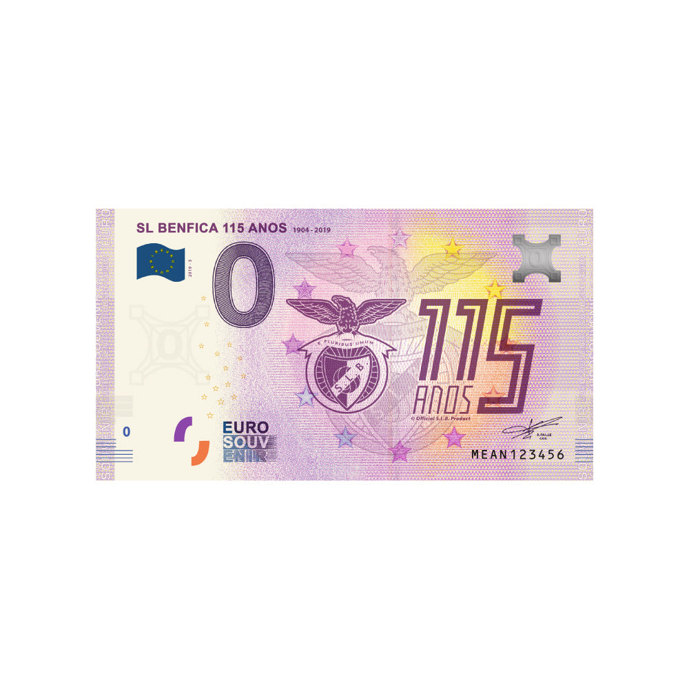 Souvenir ticket from zero euro - SL BENFICA 115 ANOS - Portugal - 2019
