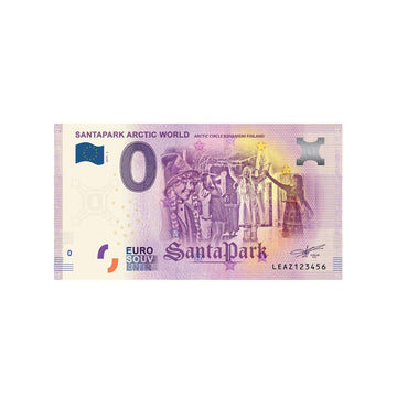 Bilhete de lembrança de Zero Euro - SANTAPARK Ártico Mundo - Finlândia - 2019