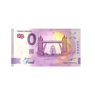 Billet souvenir de zéro euro - Tower Bridge - Royaume-Uni - 2023
