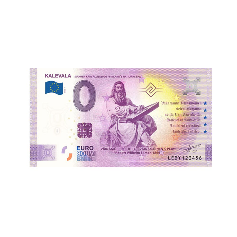 Souvenir Ticket van Zero Euro - Kalevala Robert Wilhelm Ekman 1866 - Finland - 2022