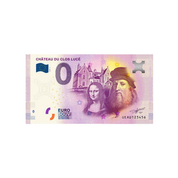Souvenir ticket from zero euro - Château du Clos Lucé - France - 2019