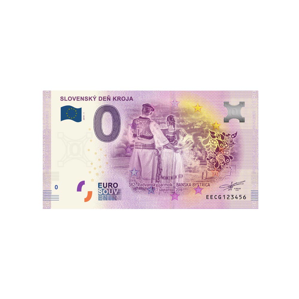 Biglietto souvenir da zero a euro - slovensky den kroja - slovacchia - 2019