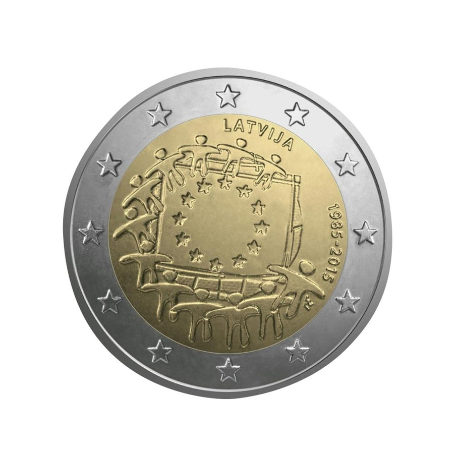 Letônia 2015 - 2 Euro comemorativo - 30 anos da bandeira européia