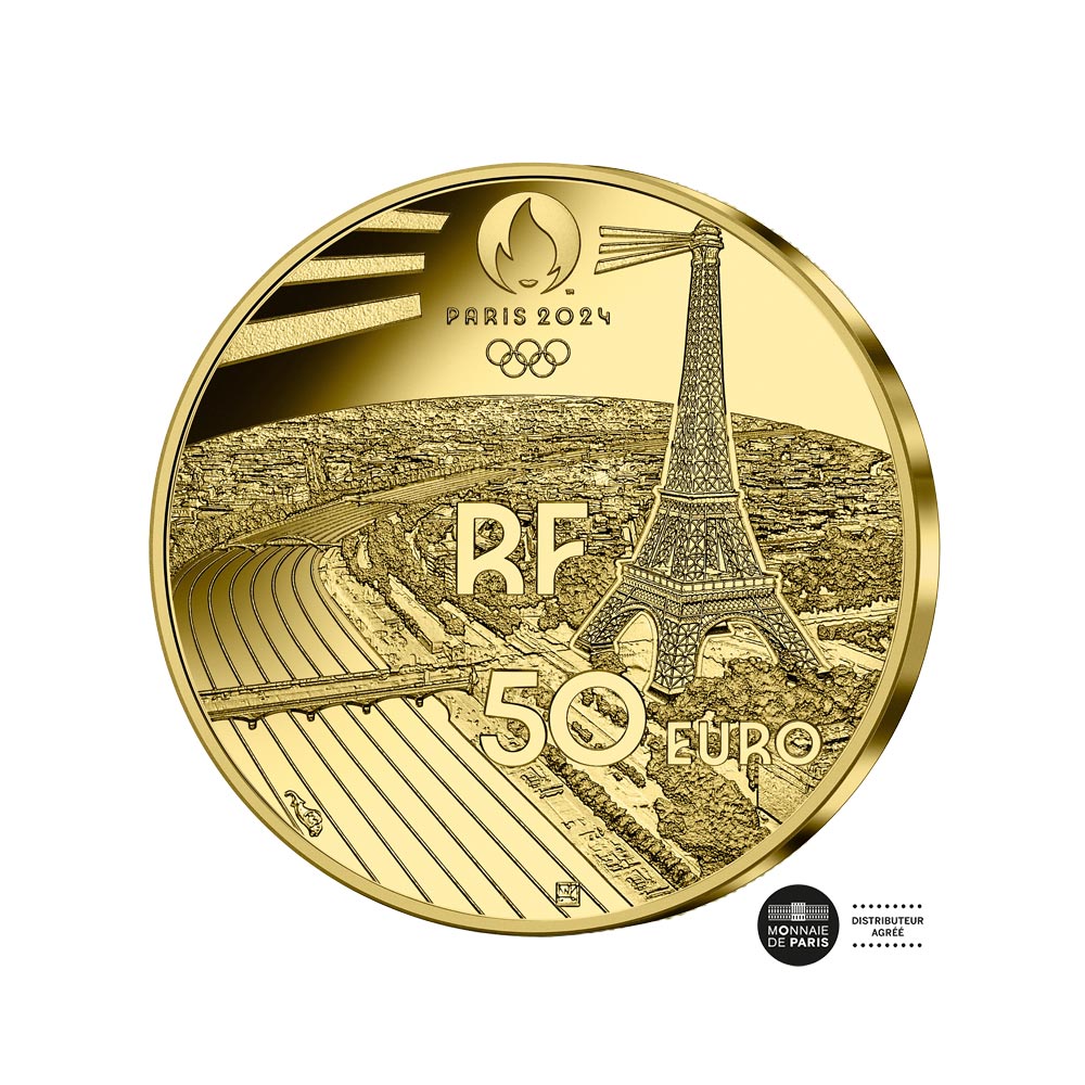 Parijs 2024 Olympische Spelen - Track Cycling - Geld van € 50 of 1/4 oz - Be 2022
