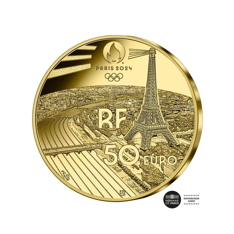 Jeux Olympiques de Paris 2024 - Lot de 4 monnaies de 50€ Or 1/4 Oz - BE 2022
