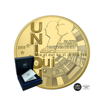 Tratado de Maastricht - Moeda Mon de € 5 Gold - seja 2018