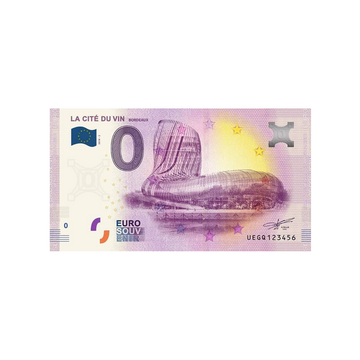 Billet souvenir de zéro euro - La cité du vin - France - 2022