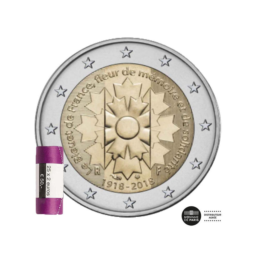 France 2018 - 2 euro commemorative - centenary at the end of the First World War - Blueberry of France