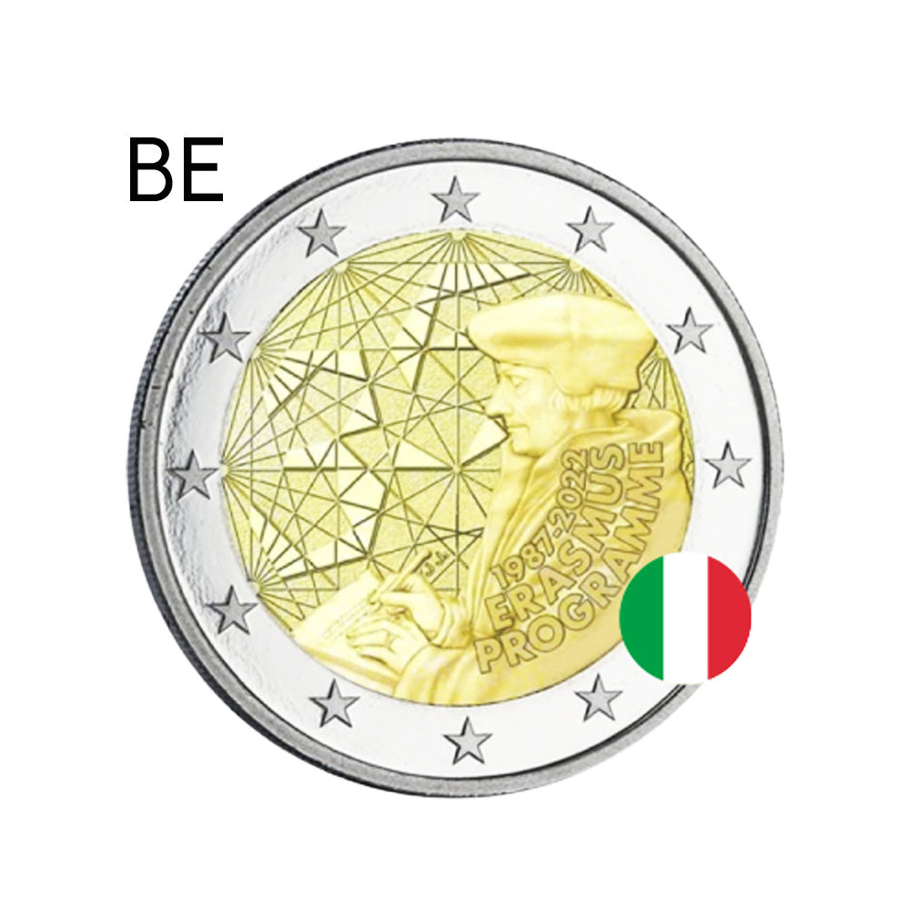 Itália - 2 euros comemorativo - 35 anos do programa Erasmus - 2022