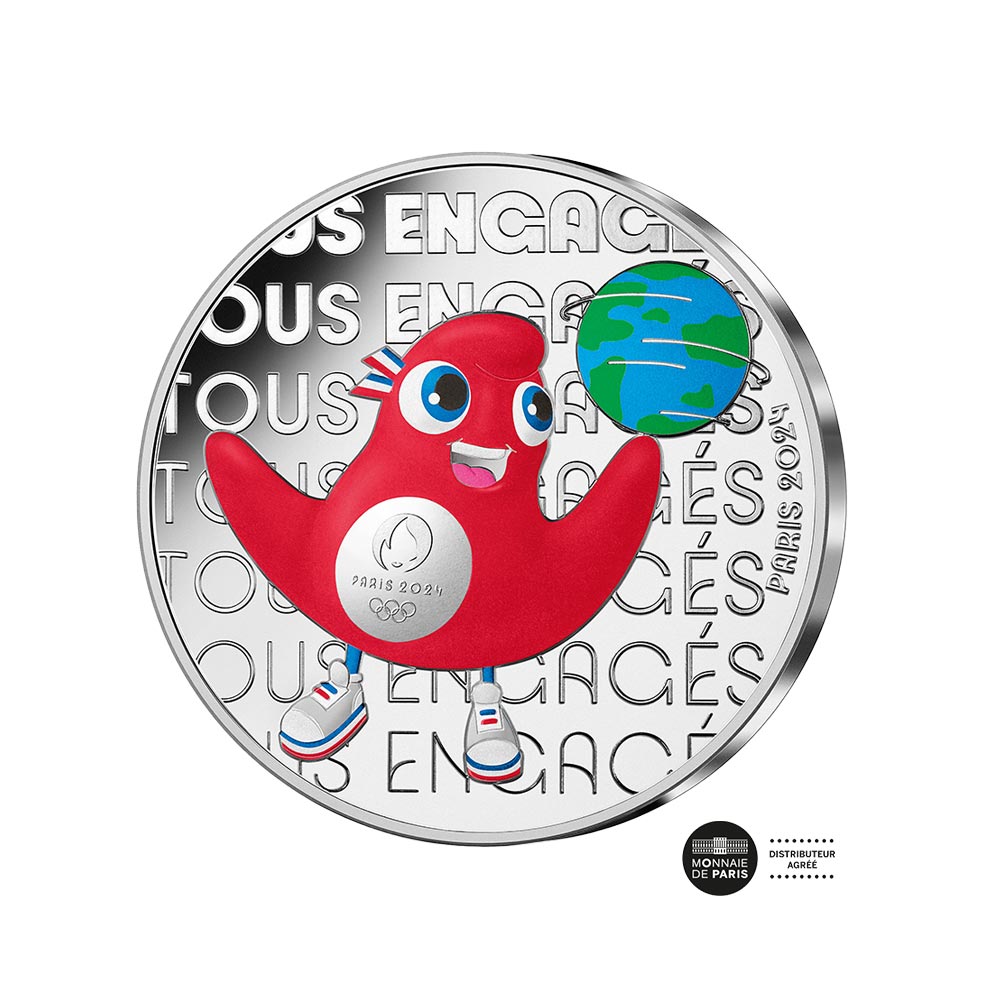 Jeux Olympiques de Paris 2024 - Tous engagés (2/2) - Monnaie de 50€ Argent - Vague 1 - Colorisée