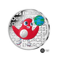 Paris Jogos Olímpicos 2024 - Todos comprometidos (2/2) - Moeda de € 50 Silver - Wave 1 - Colorizada