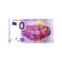 Billet souvenir de zéro euro - La bataille de Verdun - France - 2016