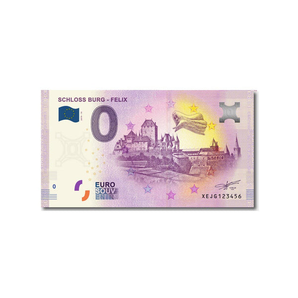 ⁣⁢Zero Euro Souvenir Banknote - Schloss Burg-Felix - Germany - 2019⁤⁣