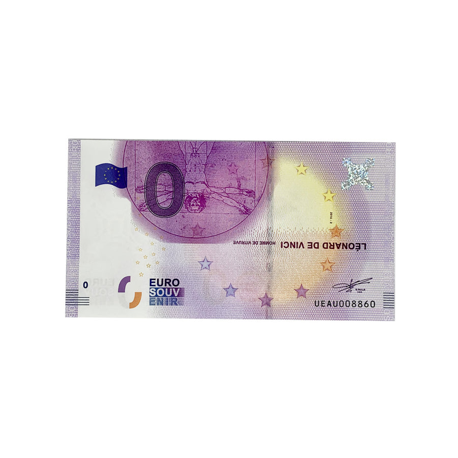 Billet souvenir de zéro euro - Léonard de Vinci - France - 2016 - Fauté