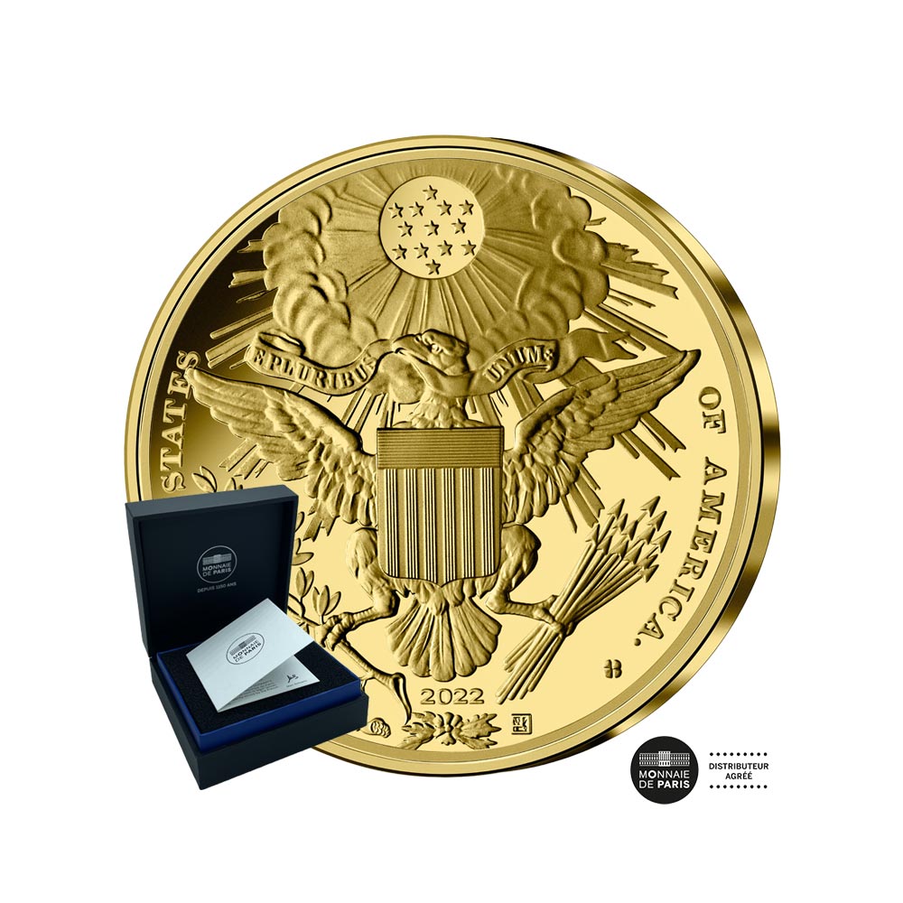 creation du grand sceau des etats unis monnaie de 50 euro 1/4 oz or be 2022
