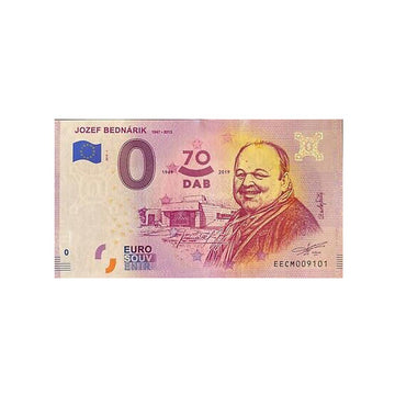 Bilhete de lembrança de zero para euro - Jozef Bednarik - Eslováquia - 2019