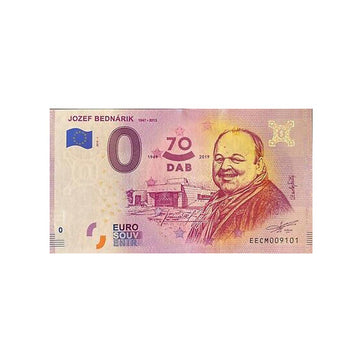 Souvenir ticket from zero to Euro - Jozef Bednarik - Slovakia - 2019