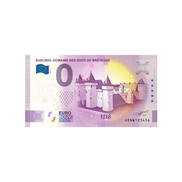 Souvenir ticket from zero to Euro - Suscinio, Domaine des Ducs de Bretagne - France - 2022