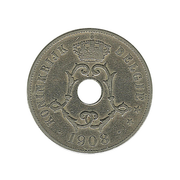 25 Leopold II cents type Michaux Belgium 1908-1929