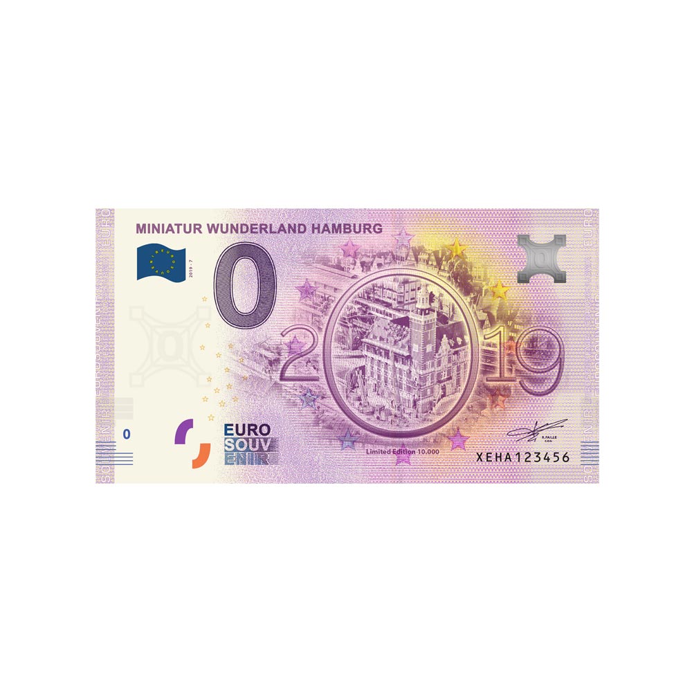 Souvenir ticket from zero euro - miniatur wunderland hamburg 2 - Germany - 2019