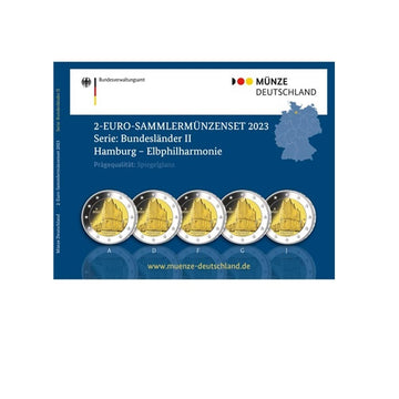 Germany - 2 Euro commemorative - Hamburg - Lot of the 5 workshops - BE 2023