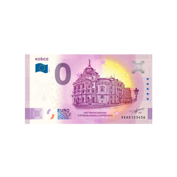 Bilhete de lembrança de zero para euro - Kosice - Eslováquia - 2020