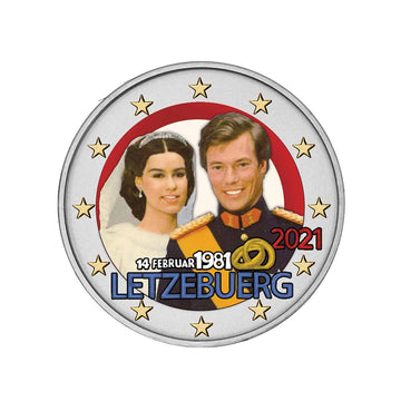 Luxemburgo 2021 - 2 Euro comemorativo - Casamento do Grand Duke Henri - Colorizado #1