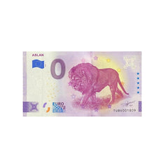 ⁣⁢Zero Euro Souvenir Banknote - Aslan - Turkey - 2022⁤⁣