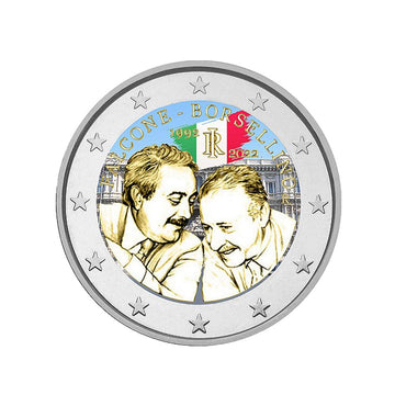 Italy 2022 - 2 Euro commemorative - Giovanni Falcone and Paolo Borsllino #3 - Colorized