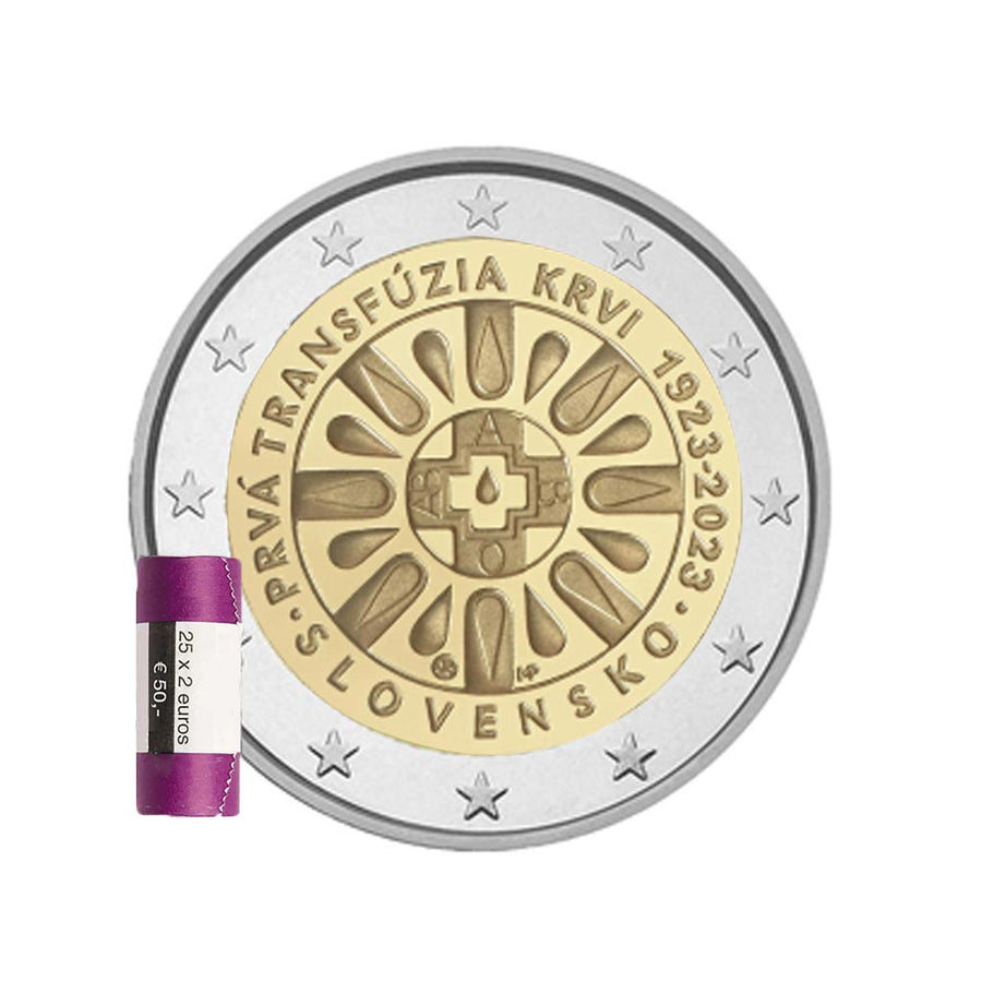 Slovakia 2023 - 2 euro commemorative - 100 years of the first blood transfusion