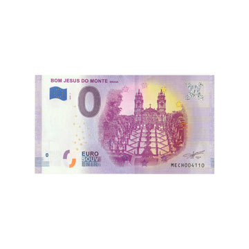 Bilhete de lembrança de zero a euro - Bom Jesus do Monte - Portugal - 2019