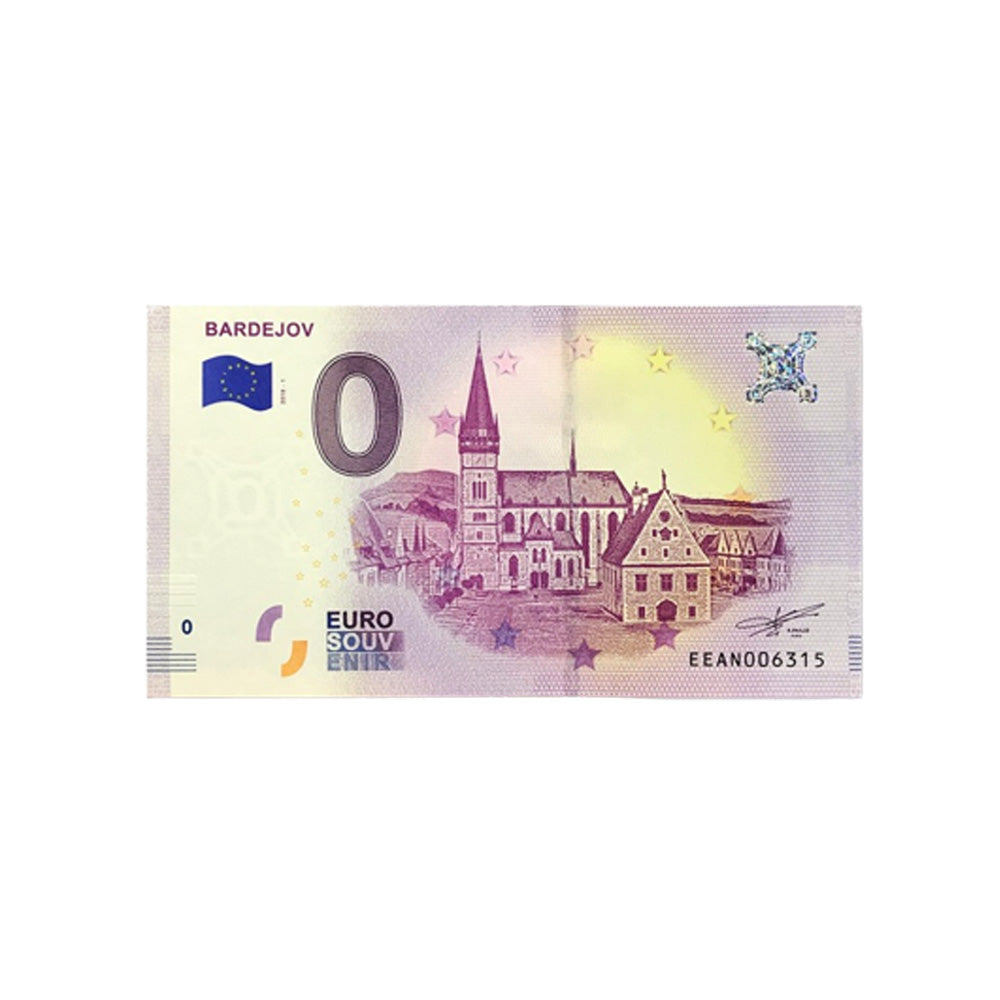 Bilhete de lembrança de zero euro - Bardejov - Eslováquia - 2018