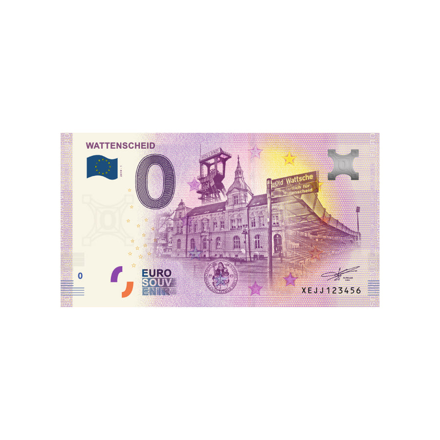 Bilhete de lembrança de zero para euro - Wattenscheid - Alemanha - 2019