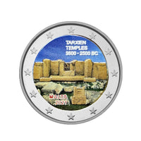 Malta 2021 - 2 Euro comemorativo - Templos Tarxian - Colorizado