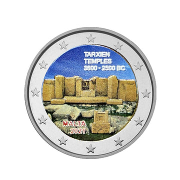 Malta 2021 - 2 euro herdenking - Tarxiaanse tempels - gekleurd