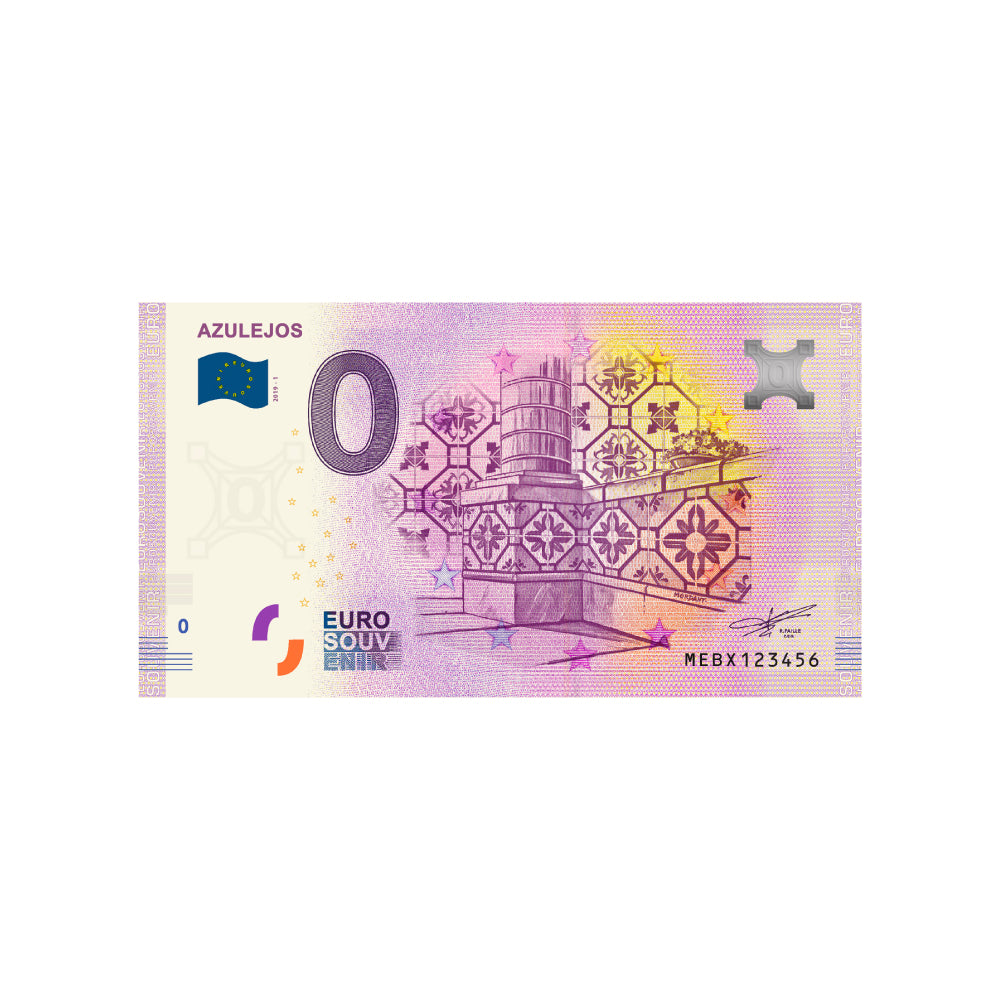 Souvenir -Ticket von Null bis Euro - Azulejos - Portugal - 2019