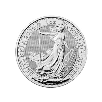 Britannia 2 pounds argent royaume uni 2022