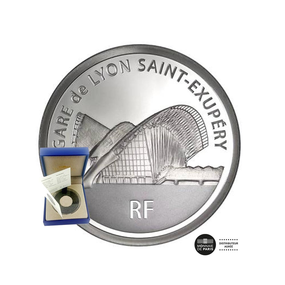 Gare de Lyon Saint Exupéry - Monnaie de 10€ Argent - BE 2012
