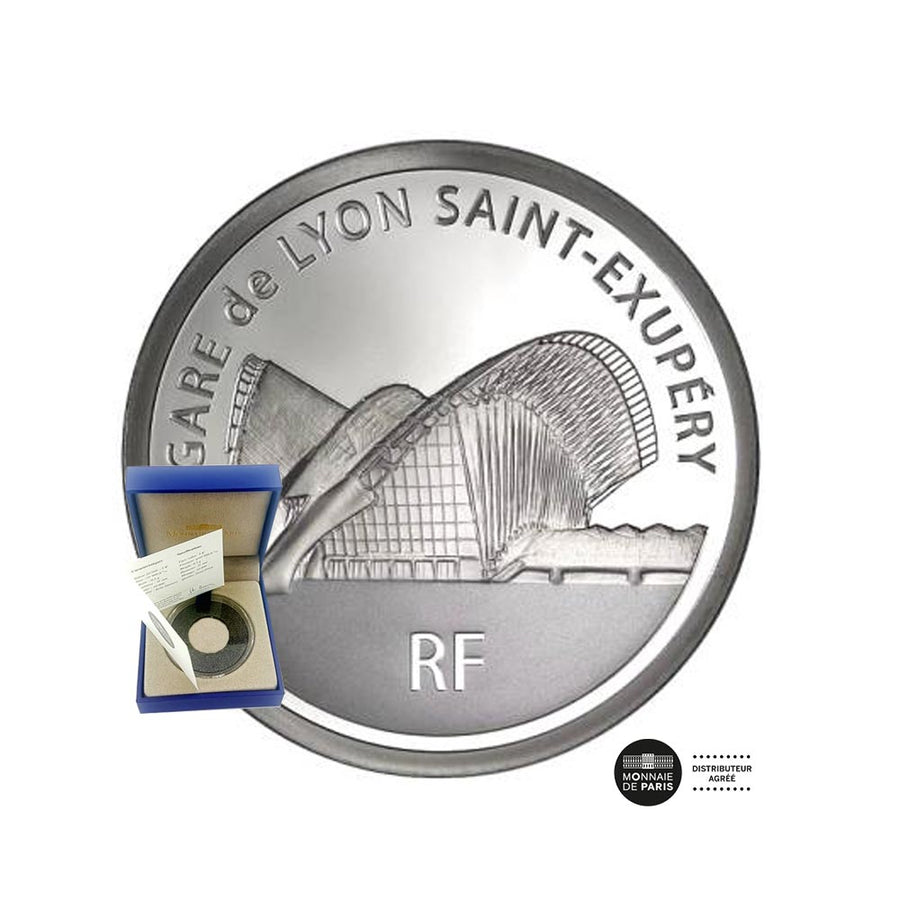 Gare de Lyon Saint Exupéry - Monnaie de 10€ Argent - BE 2012