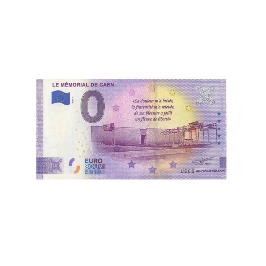 Souvenir -Ticket von Null bis Euro - The Caen Memorial - Frankreich - 2022