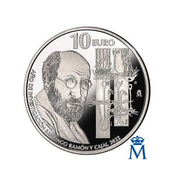Ramon y Cajal - moeda de 10 euros prata - seja 2022