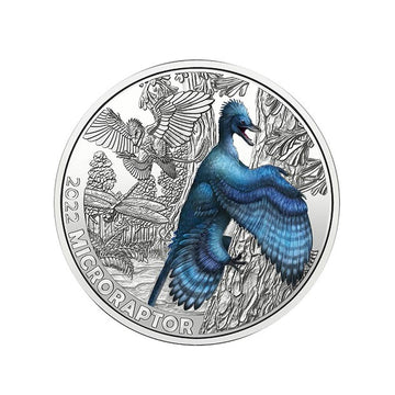 Áustria 2022 - 3 euros comemorativo - Microraptor - 10/12