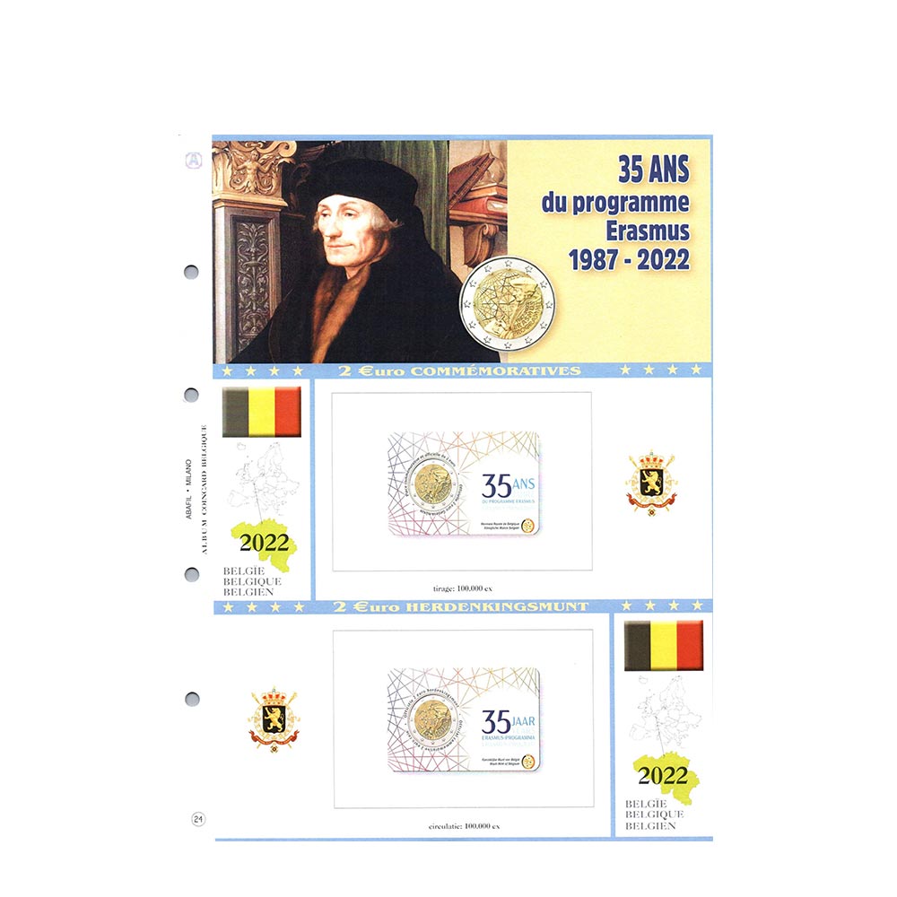 Leaves album 2015 to 2022 - 2 Euro commemorative Coincard - Belgium