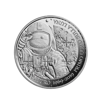 Saint -marin 2019 - 5 euros comemorativo - Primeiro homem na lua prata - seja