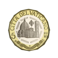 Vaticano 2018 - 5 euros comemorativo - 600º aniversário da cúpula de Santa Maria del Fiore - seja