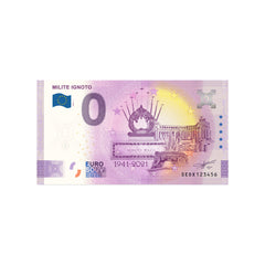 ⁣⁢Zero Euro Souvenir Banknote - Milite Ignoto - Italy 2022⁤⁣
