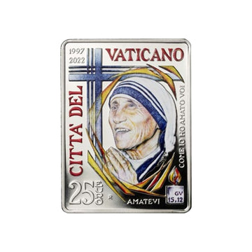 City of the Vatican - Currency of 25 Euro - 25th anniversary of the death of Mother Teresa - BE 2022