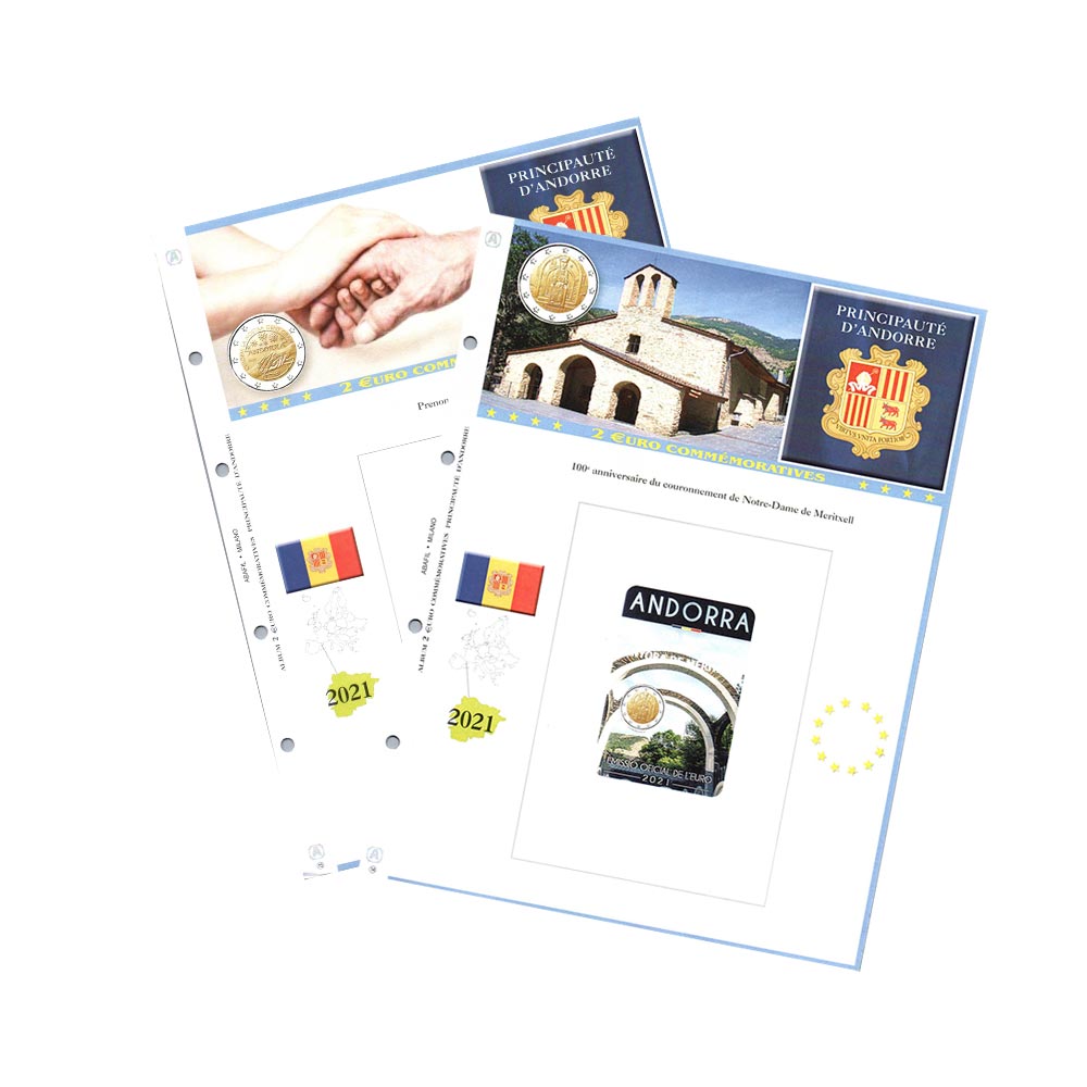 Sheets album 2014 at 2021 - 2 Euro commemorative - Andorra