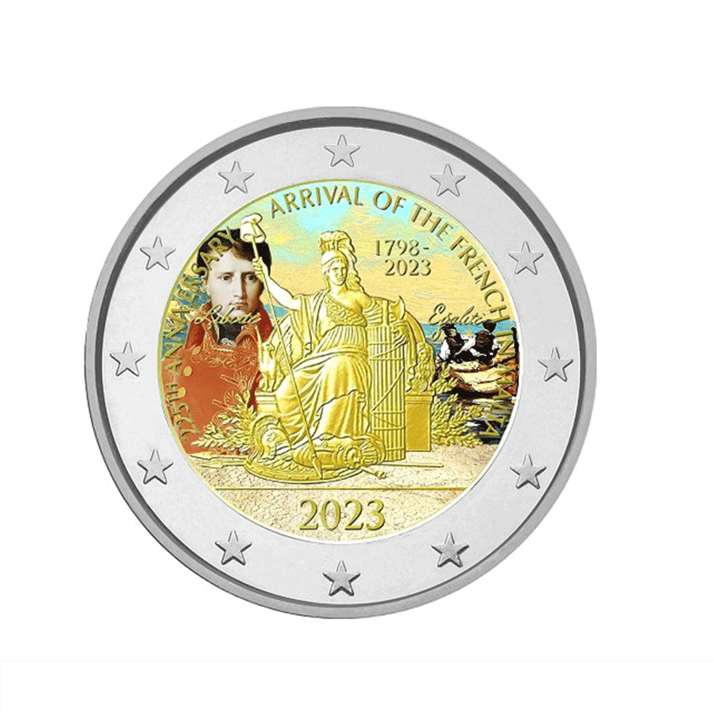 Malte 2023 - 2 Euro Commémorative - 225è Anniversaire de l'arrivée des français à Malte - Colorisée
